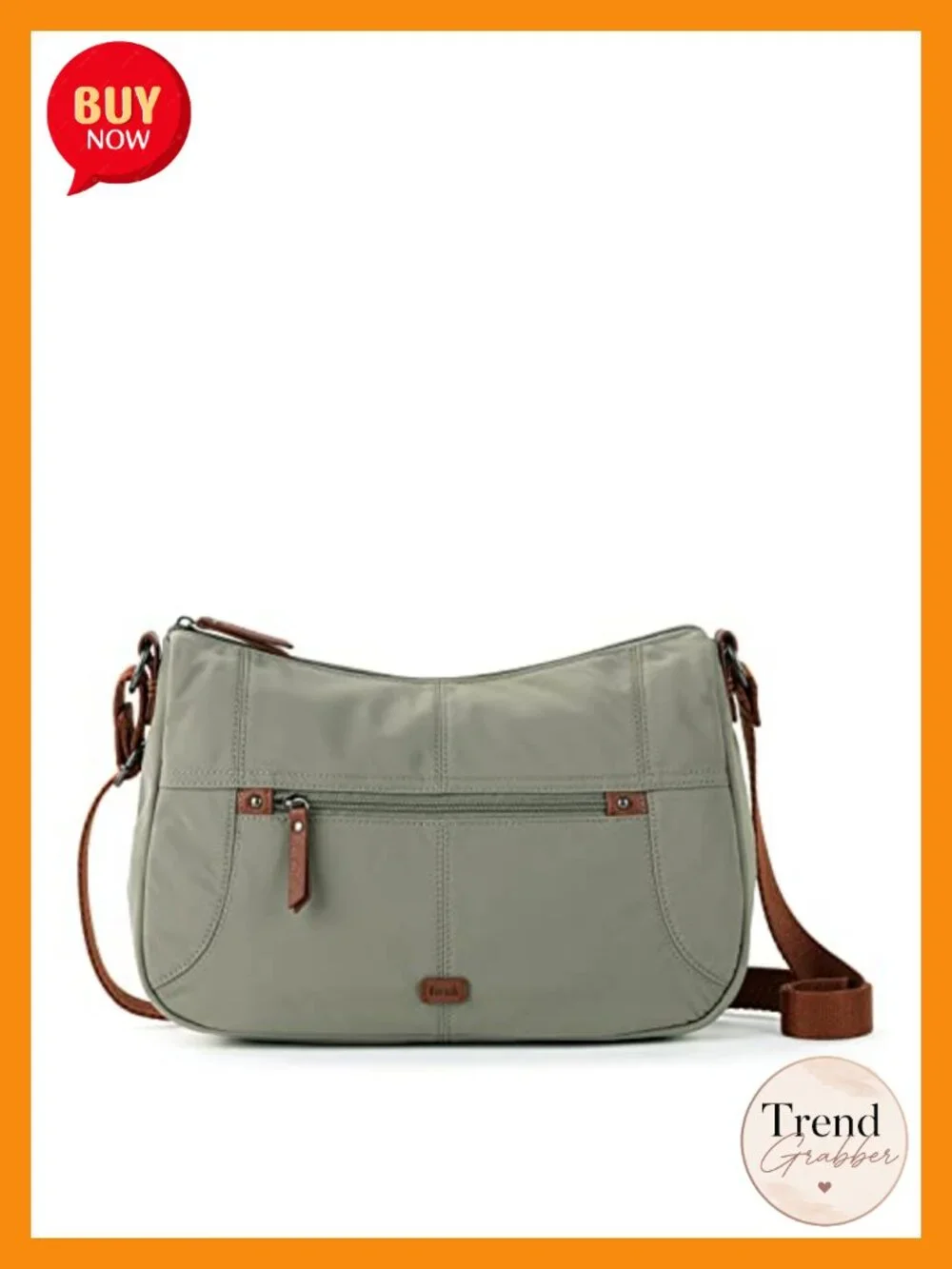 Nylon Hobo Crossbody Bag with Adjustable Strap and Multiple Pockets